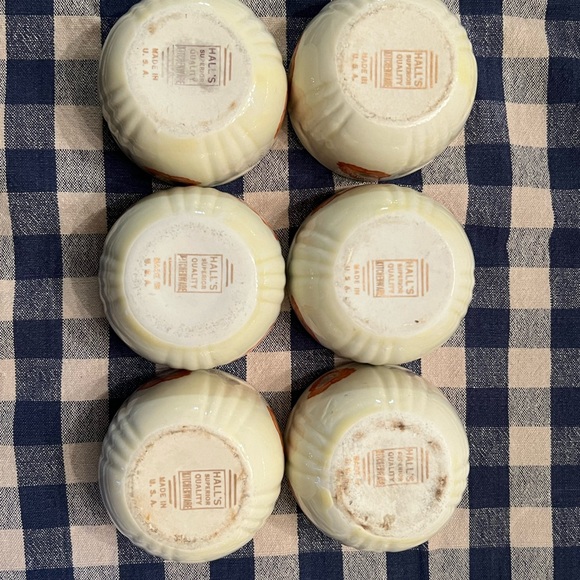 6 Halls Superior Quality Custard Cups, Orange Poppy - Picture 4 of 4